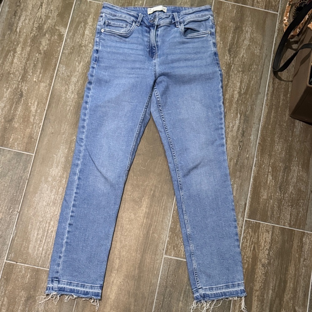 Next Light Blue Slim Mid-rise Straight Leg Women's Jeans